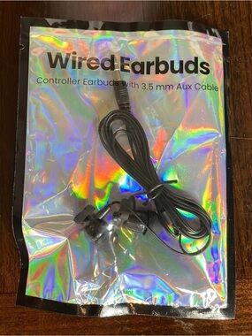 Wired Black Earbuds with 3.5mm Aux Cable
